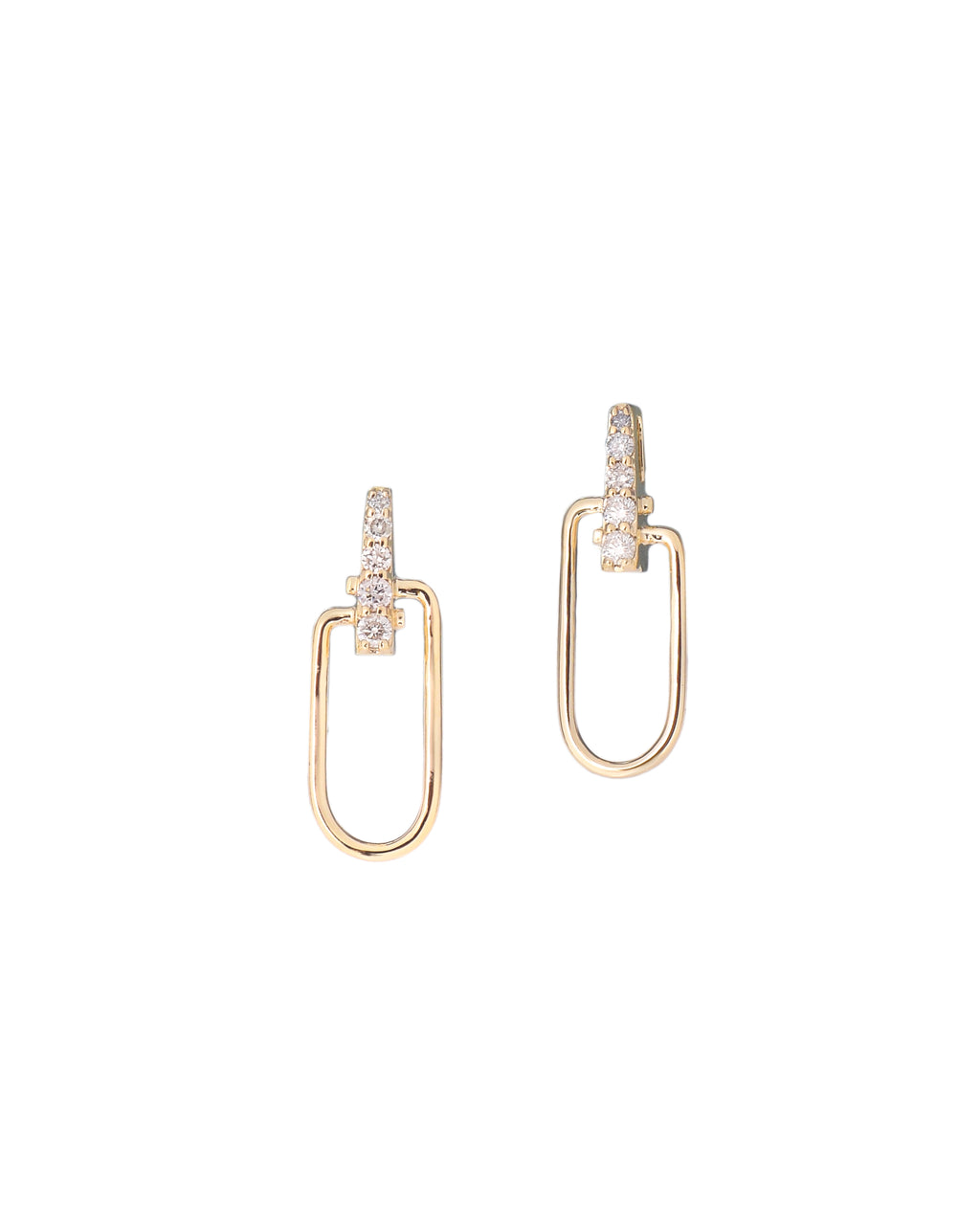 Diamond Paperclip Earrings
