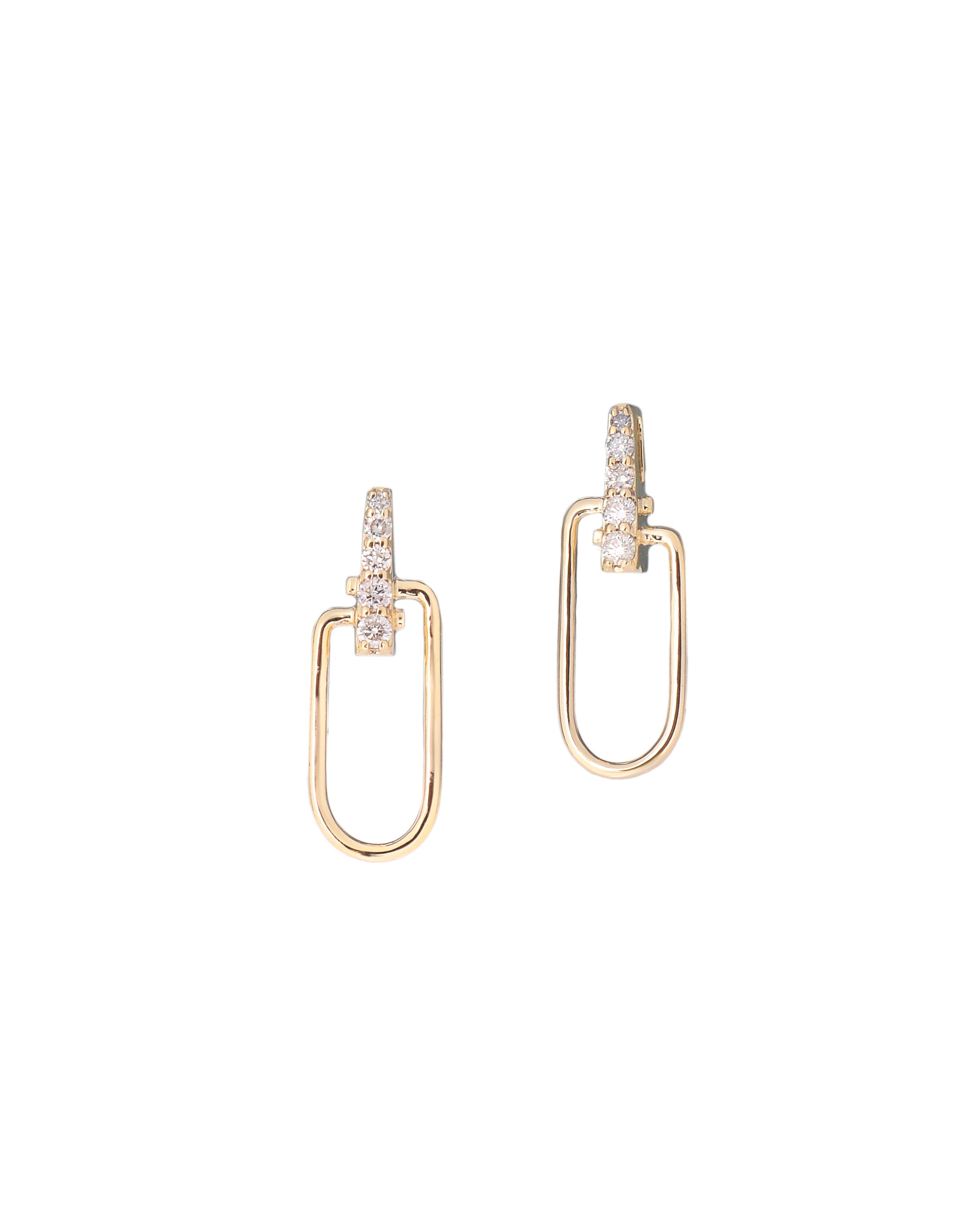 Diamond Paperclip Earrings
