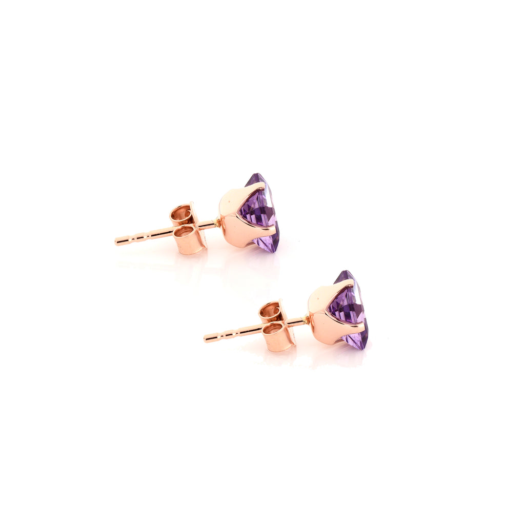 Square Amethyst Studs