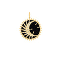 Diamond Black Onyx Moon Pendant
