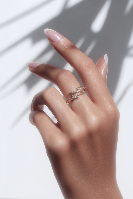 Diamond Lightning Bolt Ring