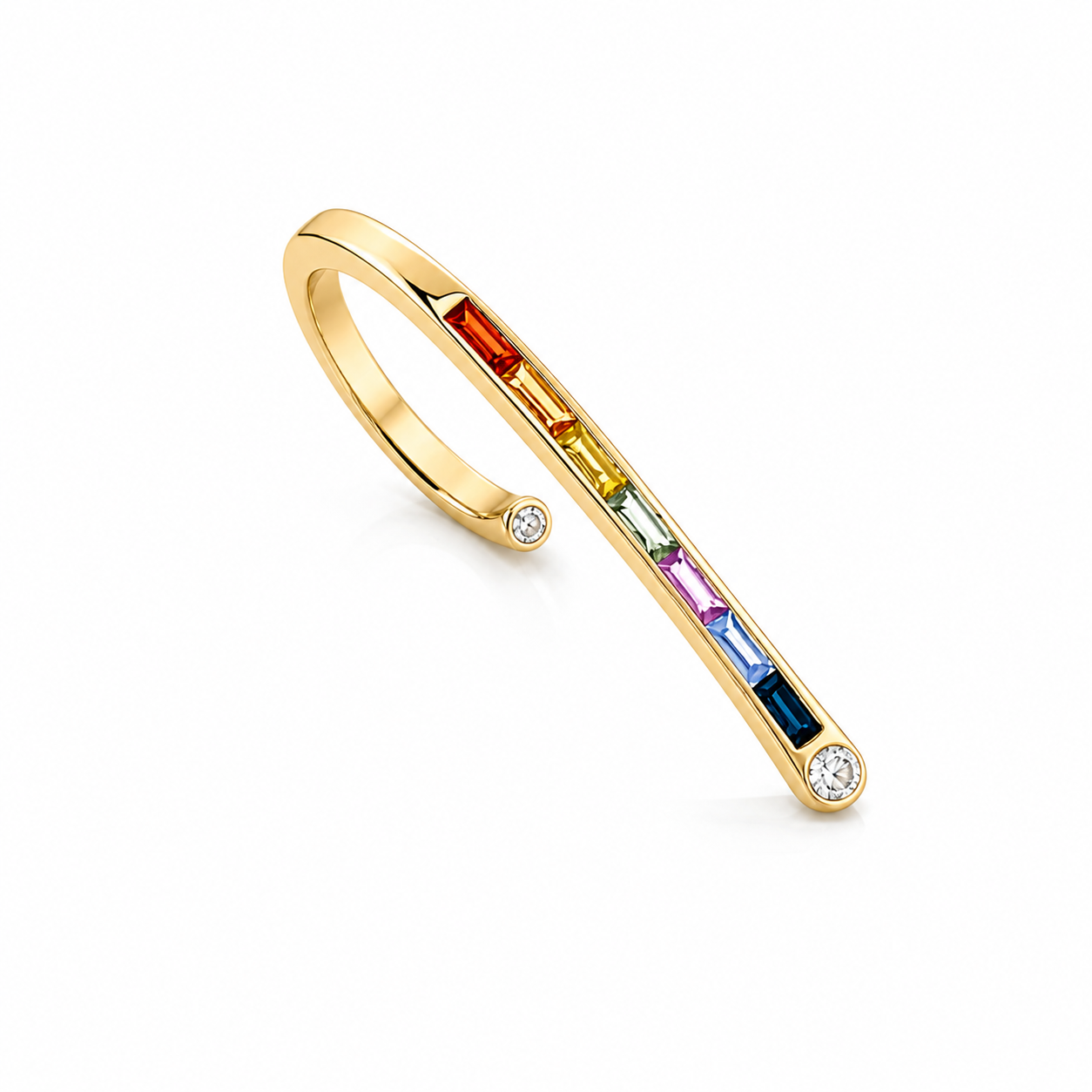 Multi Sapphire 2 Finger Band