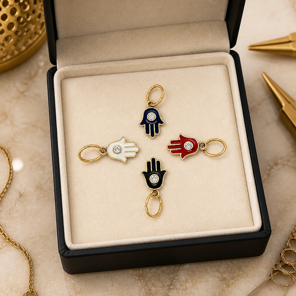 Diamond Hamsa Charm