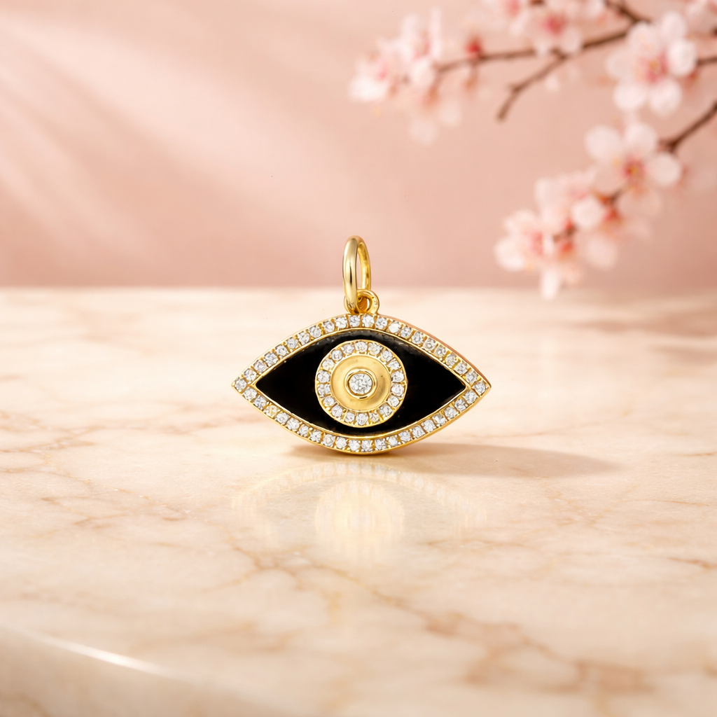 Diamond & Enamel Eye Pendant