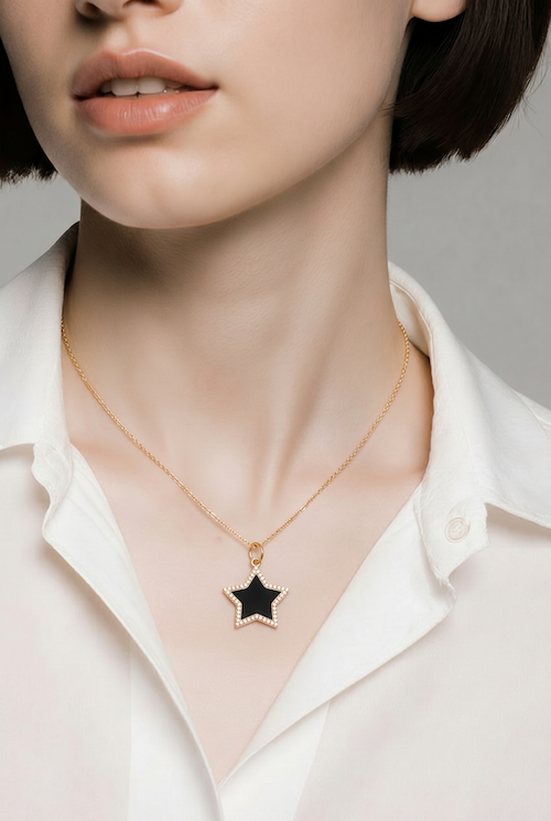 Diamond & Enamel Star Pendant