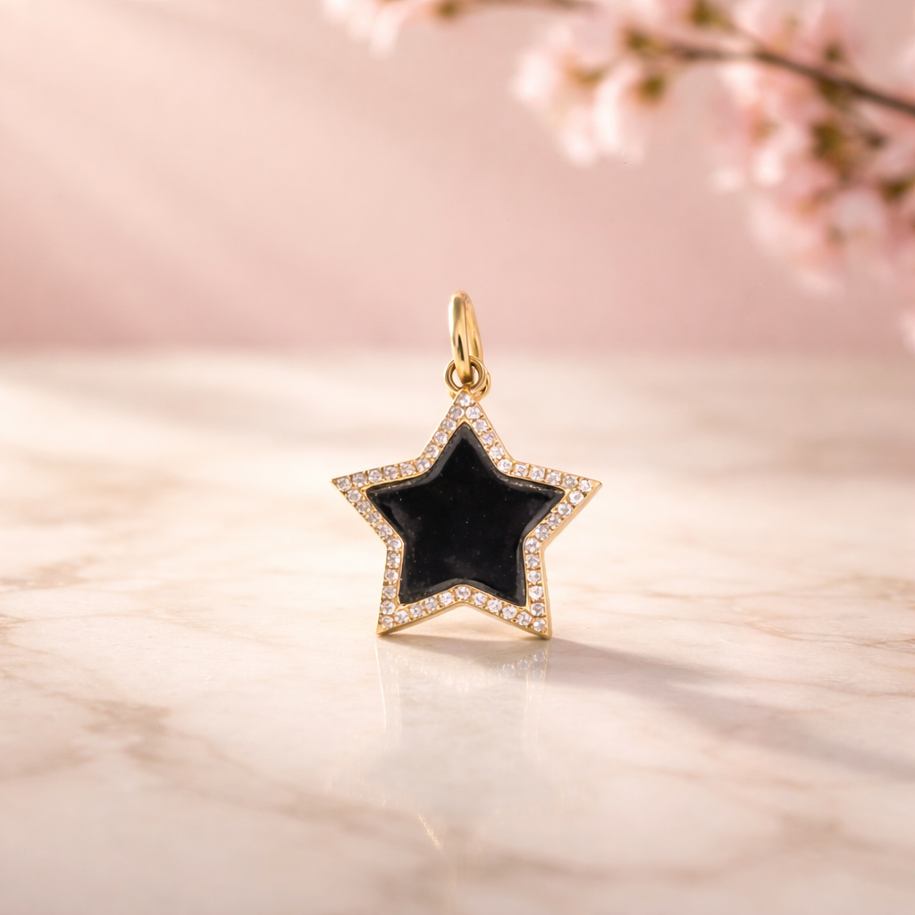 Diamond & Enamel Star Pendant