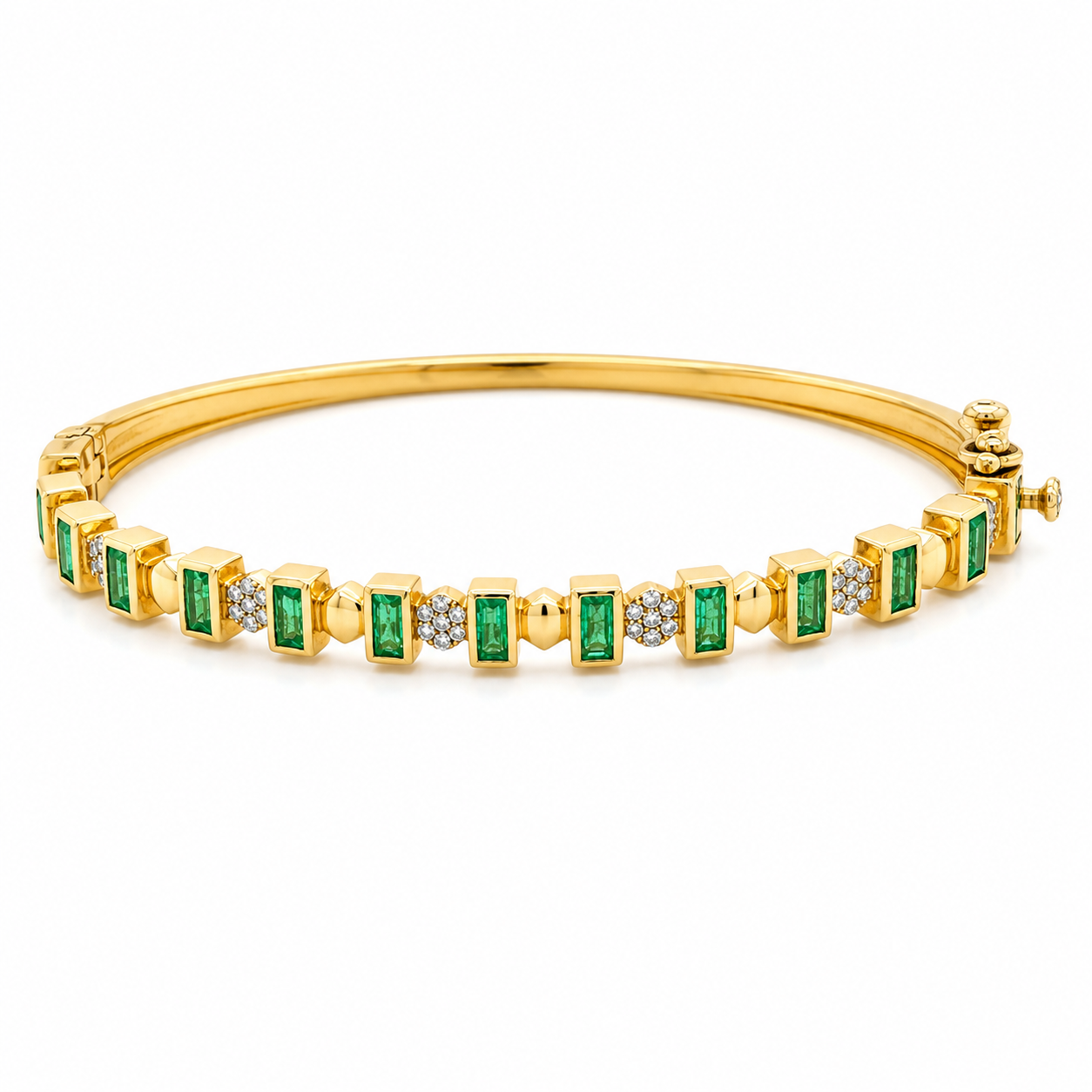Diamond Emerald Baguette Bracelet