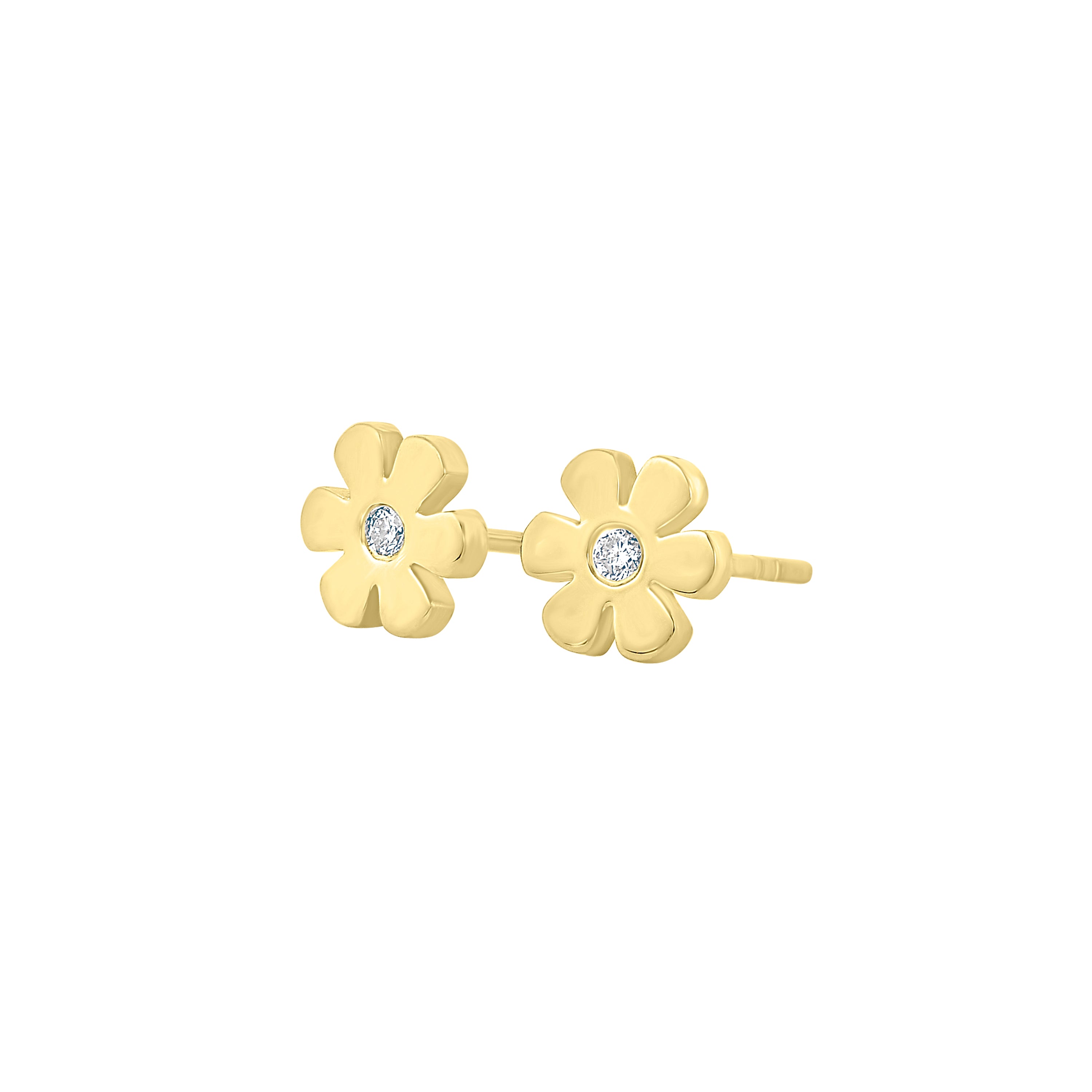 Diamond Flower Studs