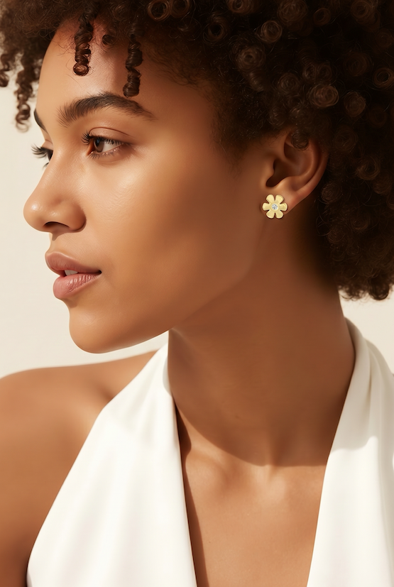 Diamond Flower Studs