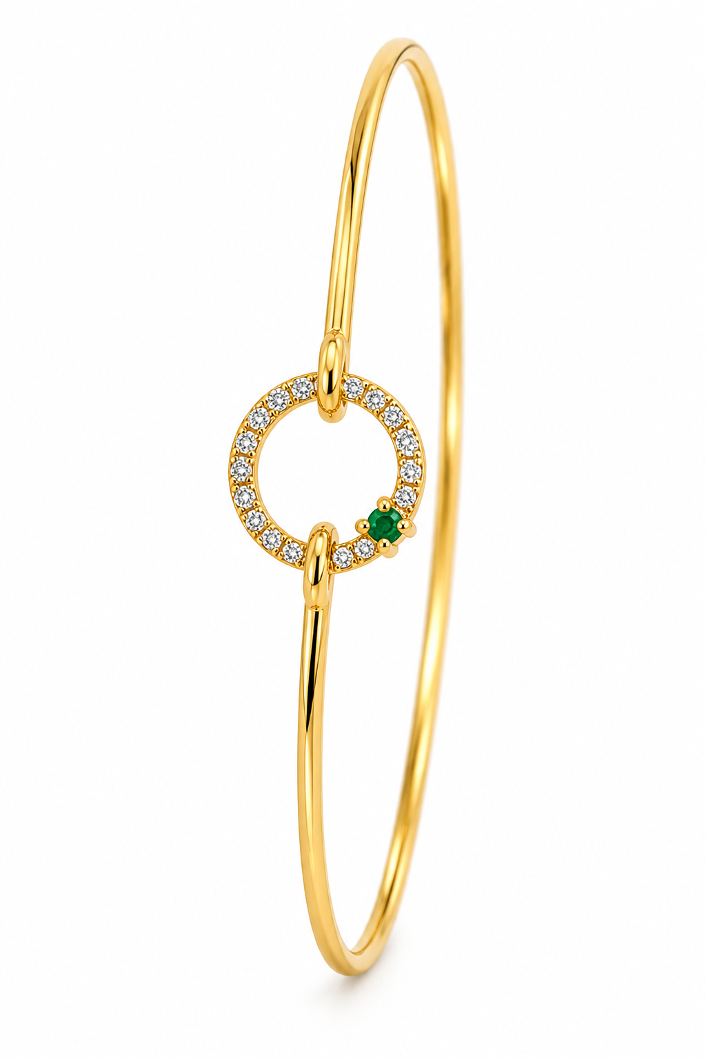 Diamond Emerald Front Hook Bracelet