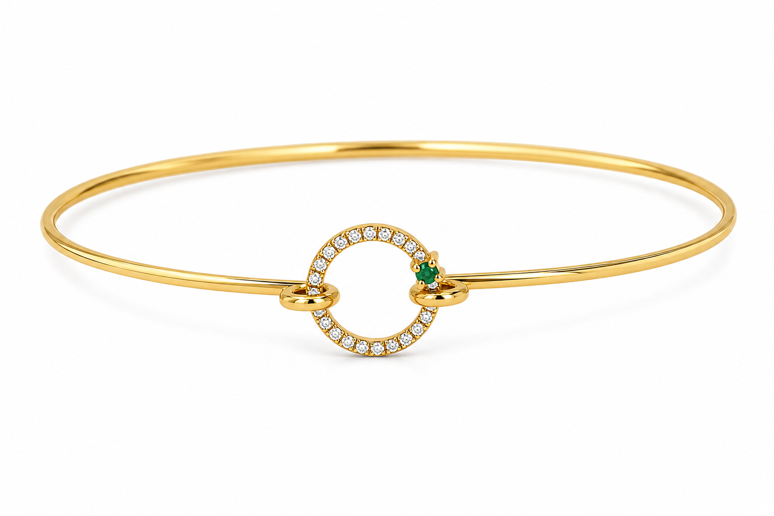 Diamond Emerald Front Hook Bracelet