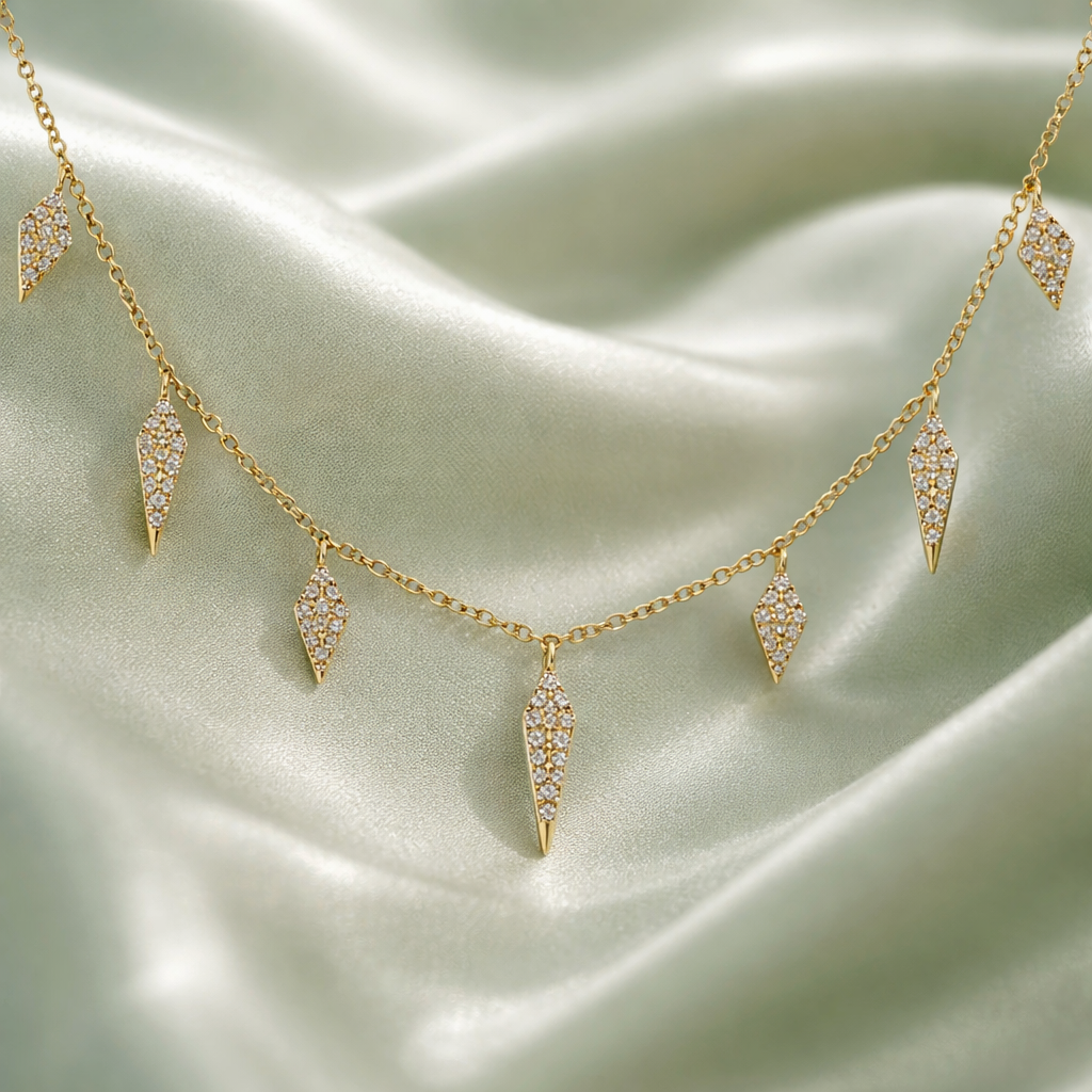 Diamond Spike Dagger Necklace