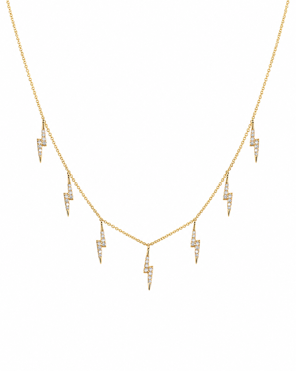 Diamond 7 Bolt Necklace