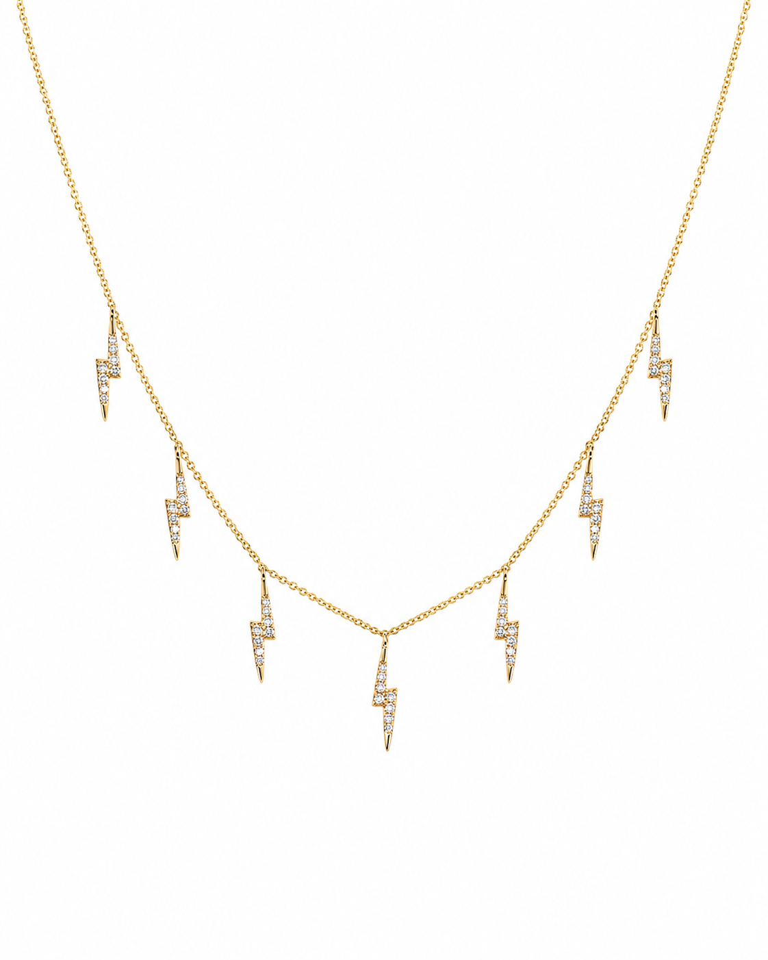 Diamond 7 Bolt Necklace