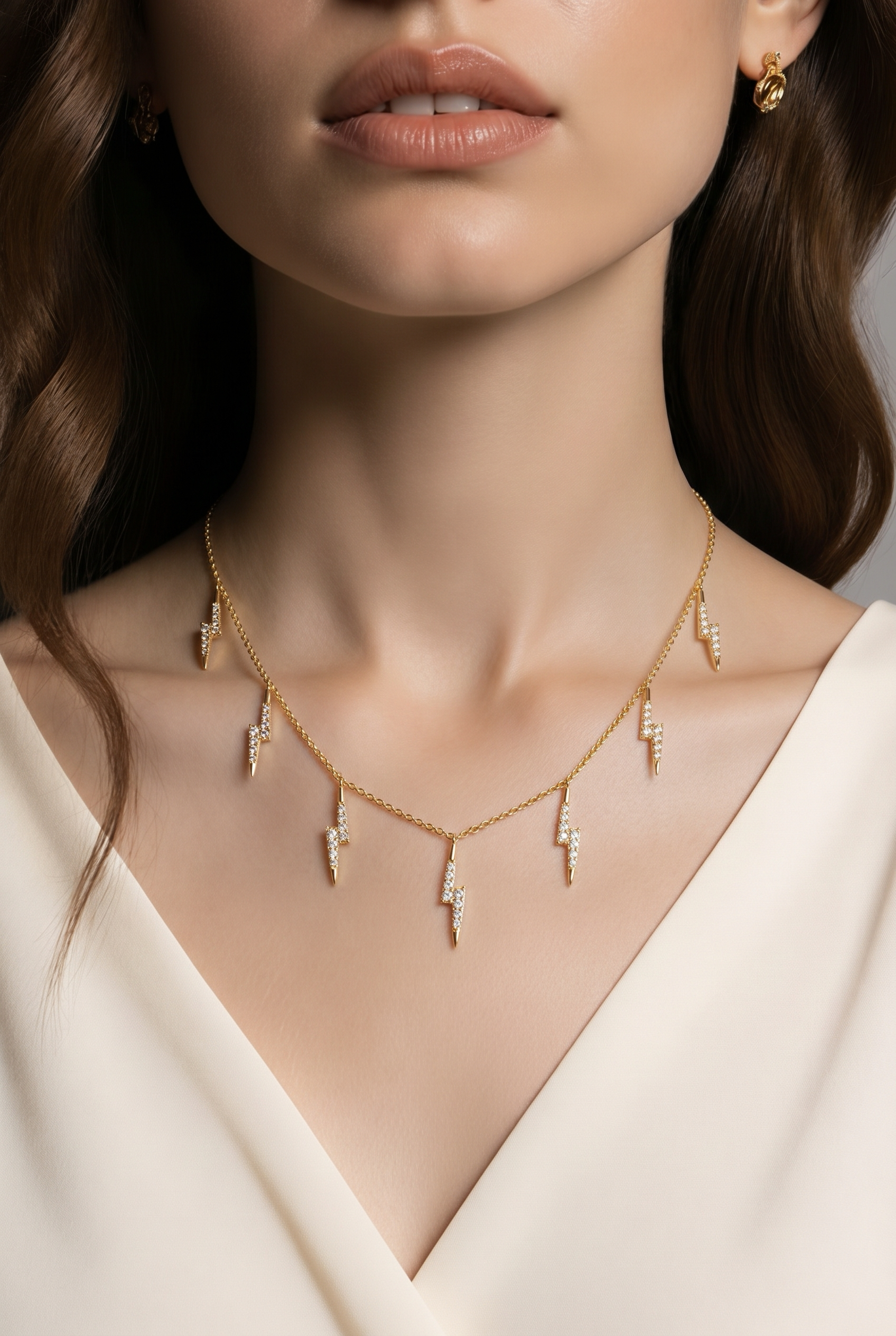 Diamond 7 Bolt Necklace